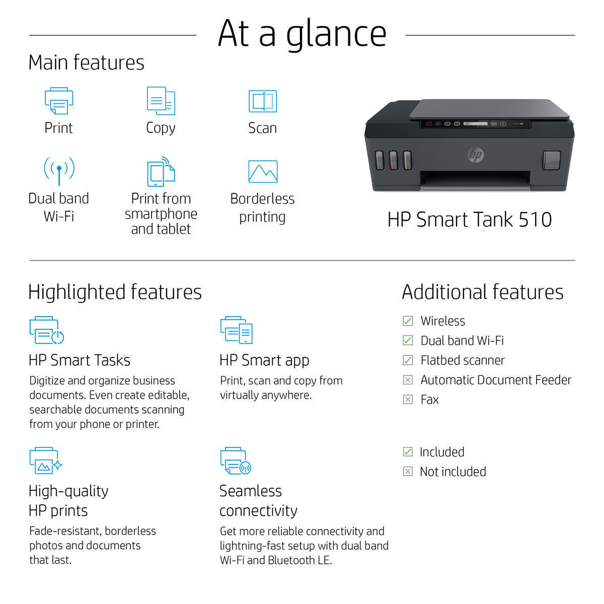 PRINTER HP 515 SMART TANK ALL IN ONE WIRELESS