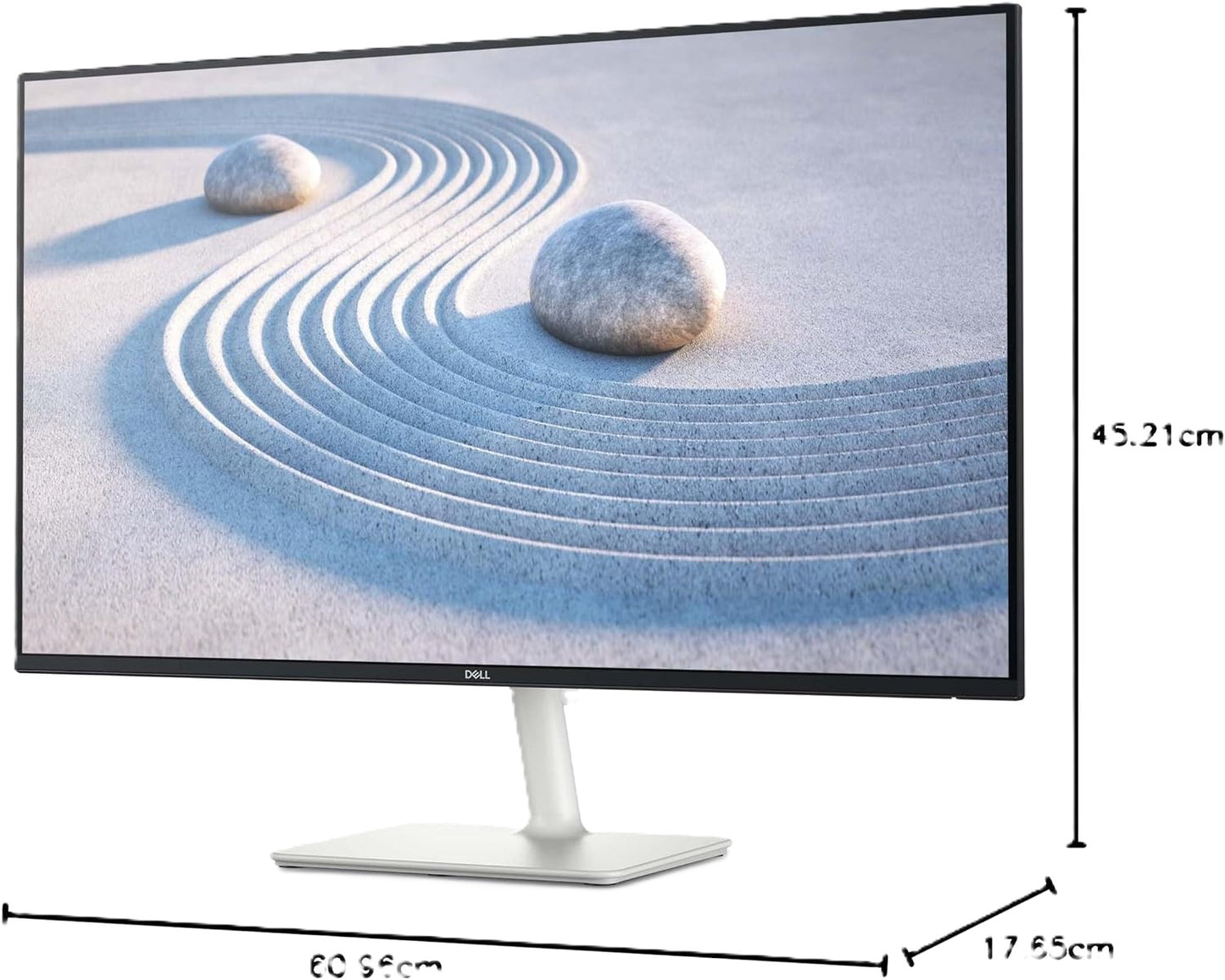 Dell S2725H 27" Full HD (1920x1080) Monitor, 100Hz, IPS, 4ms, 99% sRGB, Built-in Speakers, Ultra-thin Bezel, 2x HDMI, 3 Year Warranty, White