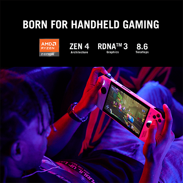 ASUS ROG ALLY AMD Ryzen™ Z1 Extreme Processor, 16GB RAM, 512GB SSD, AMD Radeon™ Navi3 Graphics, 7" FHD 120Hz Touch Display, Windows 11 Home, 2 Year Warranty | RC71L-ROG ALLY