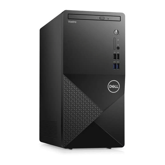 معالج DELL Vostro 3910 Tower Intel® Core™ i7 12700، وذاكرة الوصول العشوائي (RAM) سعة 8 جيجابايت، وقرص صلب سعة 1 تيرابايت، ونظام التشغيل DOS، وضمان لمدة عام واحد