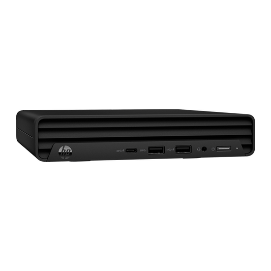 جهاز HP Pro Mini 260 G9 بمعالج Intel® Core i5-1235U، وذاكرة وصول عشوائي (RAM) سعة 8 جيجابايت، وقرص SSD سعة 512 جيجابايت، ونظام تشغيل DOS، ولوحة مفاتيح إنجليزية، وضمان لمدة عام واحد