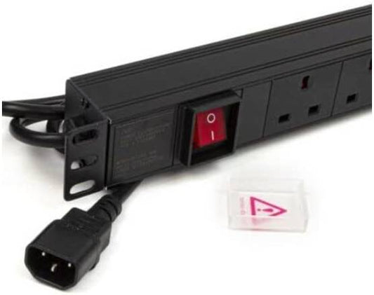 وحدة توزيع طاقة سداسية الاتجاهات، شديدة التحمل، لتطبيقات مراكز البيانات/الاتصالات/البث وتكييف الهواء، بطول كابل 1.8 متر، لون أسود