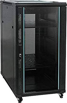 Floor Stand Server 22U Cabinet, Size D1164 x 600H x 6000W mm, 1 Shelf + 2 Fan Loading Capacity 1000KG, Black