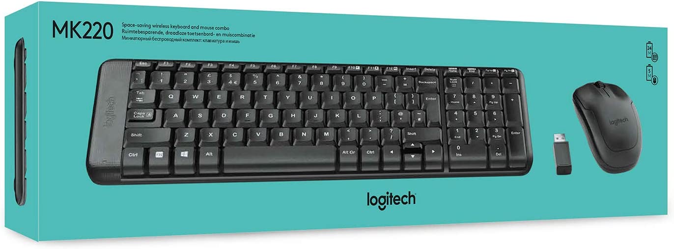 Logitech MK220 Wireless Keyboard and Mouse Combo - Black