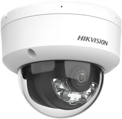 Hikvision DS-2CD1143G2-LIU 4MP Fixed Dome IP Camera with Smart Hybrid Light, 2.8mm Lens, Built-in Mic, and AcuSense AI (IP67, IK08)