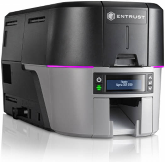 Entrust Sigma DS3 Duplex ID Card Printer, 300 DPI , Dual-Sided Printing, 802.11g/n Wifi Tech With Dual-band, 250 Single-sided Or 180 Dual-sided Cards Per Hour, Black | 525302-003
