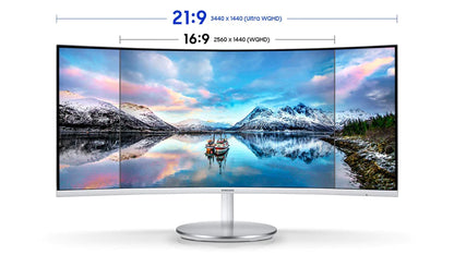 Samsung 34" LC34J791 Ultrawide Curved QHD Monitor VA panel 100Hz- DP, HDMI, Thunderbolt 3 - 34 inch