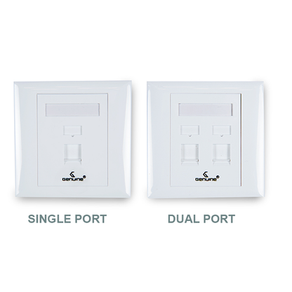 GENUINE FACE PLATE DUAL PORT, RJ45 SOCKET WALL MOUNT