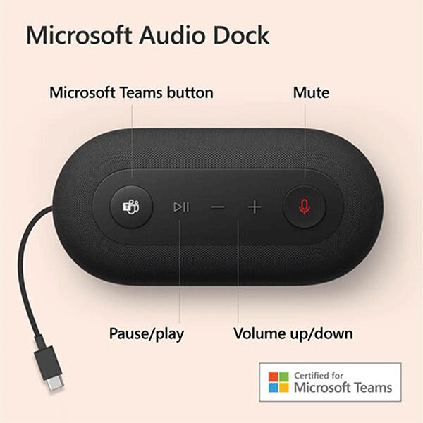 DOCKING STATION MICROSOFT AUDIO DOCK, BLACK COLOR