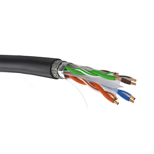 GENUINE CAT6 CABLE SFTP OUTDOOR-BLACK 23 AWG, 100 METER